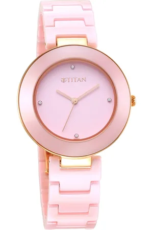 Titan Purple CeramicsPink Dial Analog Ceramic Strap watch for Women