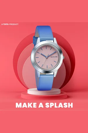 Sonata Splash Pink Dial Women Watch With Leather Strap