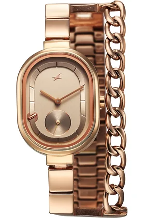 Fastrack Maximinimal Quartz Analog Grey Dial Stainless Steel Strap Watch for Girls