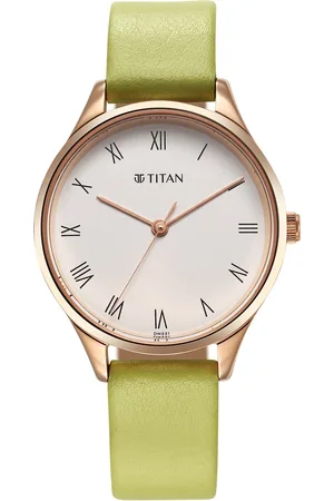 Titan Workwear Green Leather Strap watch for Women