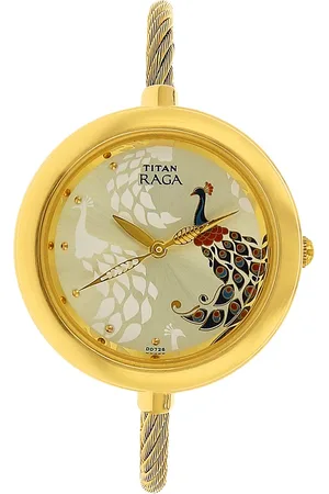Titan Raga Garden of Eden Champagne Dial Analog Stainless Steel Strap watch for Women