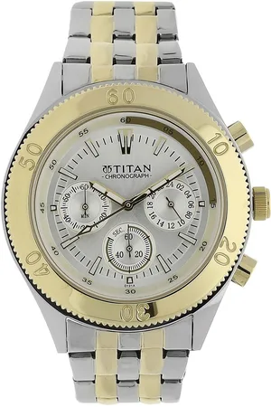 Titan Quartz Chronograph Silver Dial Stainless Steel Strap Watch for Men
