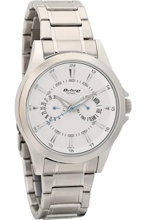 Titan Multifunction Silver Dial Silver Stainless Steel Strap Watch For Men