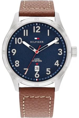 Tommy Hilfiger Quartz Analog with Date Blue dial Leather Strap Watch for Men