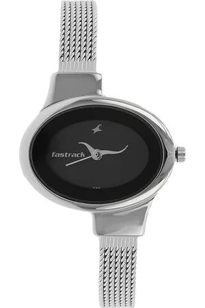 Fastrack Quartz Analog Black Dial Stainless Steel Strap Watch for Girls