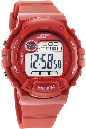 Sonata Digital Dial Red Plastic Strap Watch for Men