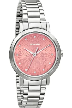 Sonata Linnea Pink Dial Women Watch With Stainless Steel Strap