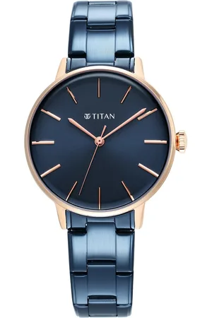 Titan TGIF Quartz Analog Blue Dial Blue Stainless Steel Strap Watch for Women