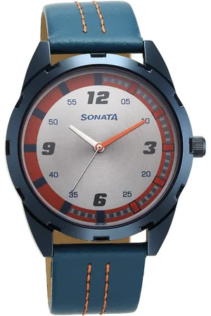 Sonata Blues Quartz Analog Two Toned Dial Metal Strap Watch for Men