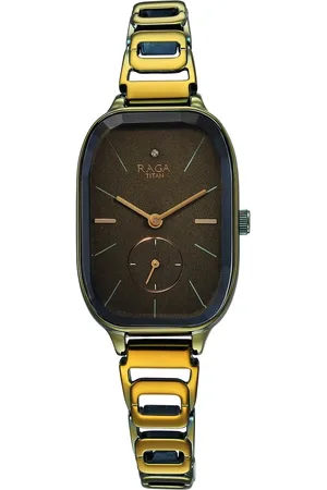 Titan Raga Chic Quartz Analog Green Dial Green Metal Strap Watch for Women