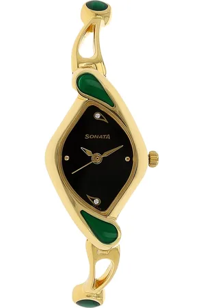Sonata Quartz Analog Black Dial Metal Strap Watch for Women