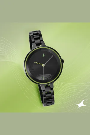 Fastrack Stunners Quartz Analog Black Dial Metal Strap Watch for Girls