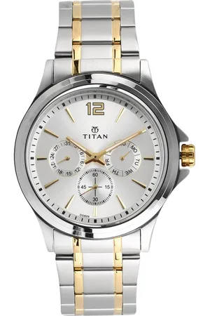 Titan Workwear Silver Dial Quartz Multifunction Stainless Steel Strap watch for Men