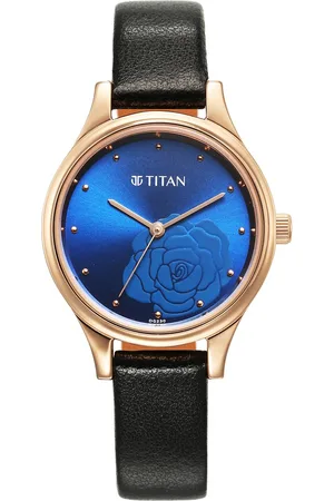 Titan Karishma Quartz Analog Blue Leather Strap for Women