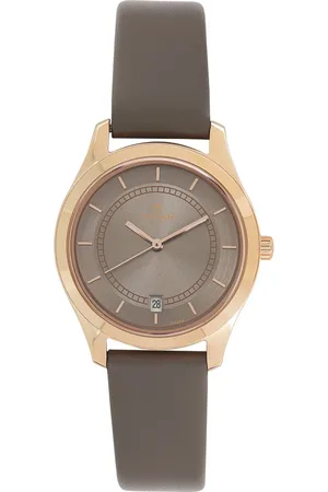 Titan Workwear Anthracite Dial Women Watch With Leather Strap