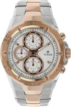 Titan Regallia Rose Gold Chronograph Stainless Steel Strap Watch for Men