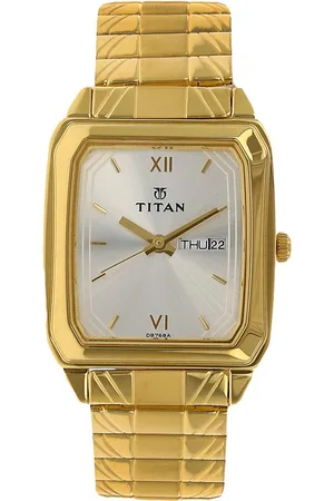 Titan Quartz Analog with Day and Date Silver Dial Stainless Steel Strap Watch for Men