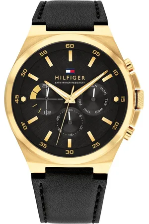 Tommy Hilfiger Multifunction Black dial Leather Strap Watch for Men