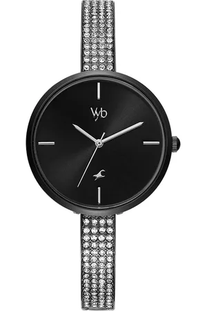 Fastrack Vyb Starlet Quartz Analog Black Dial Metal Strap Watch for Girls