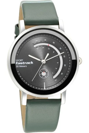 Fastrack Wear Your Look Quartz Analog with Day and Date Grey Dial Leather Strap Watch for Girls