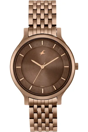 Fastrack Crush Quartz Analog Brown Dial Stainless Steel Strap Watch for Girls