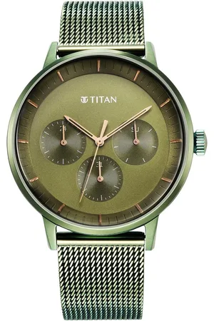 Titan Modern Classics Green Dial Quartz Multifunction Stainless Steel Strap Watch for Men