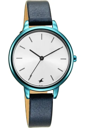 Fastrack Glitch Quartz Analog Silver Dial Leather Strap Watch for Girls