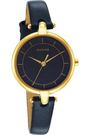 Sonata Gold Edit Blue Dial Women Watch With Leather Strap