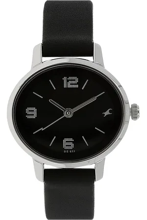 Fastrack Quartz Analog Black Dial Leather Strap Watch for Girls