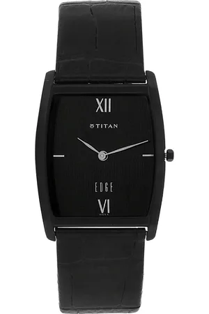 Titan Quartz Analog Black Dial Leather Strap Watch for Men