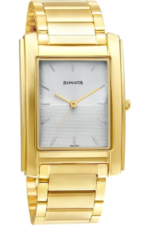 Sonata Quartz Analog White Dial Stainless Steel Strap Watch for Men