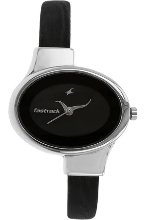 Fastrack Quartz Analog Black Dial Leather Strap Watch for Girls