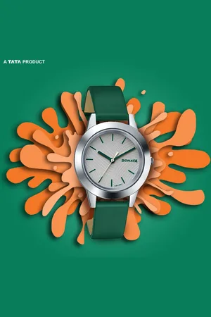Sonata Splash White Dial Women Watch With Leather Strap