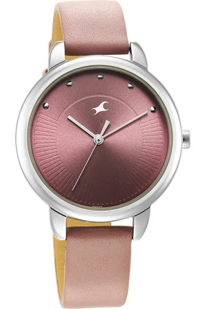 Fastrack Stunners Quartz Analog Purple Dial Leather Strap Watch for Girls