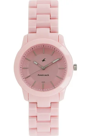 Fastrack Trendies Quartz Analog Pink Dial Plastic Strap Watch for Girls