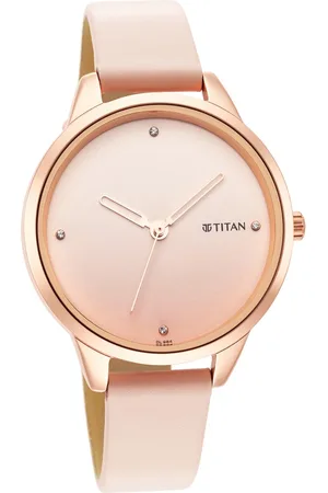 Titan Pastel Dreams Pink Dial Analog Leather Strap watch for Women