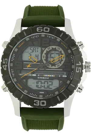 Fastrack Quartz Analog Digital Grey Dial Silicone Strap Watch for Guys