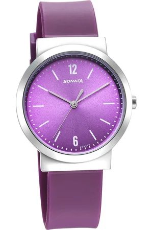 Sonata Essentials Purple Dial Polyurethane Strap Watch for Women