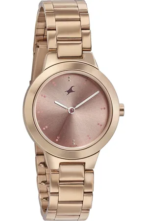 Fastrack Pulse Quartz Analog Pink Dial Stainless Steel Strap Watch for Girls