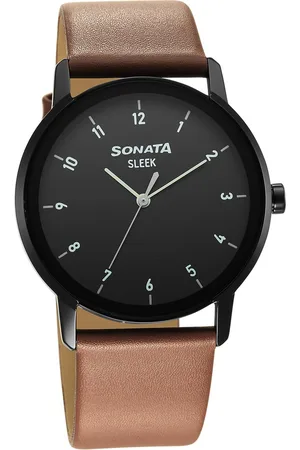 Sonata Sleek Black Dial Analog Watch for Men
