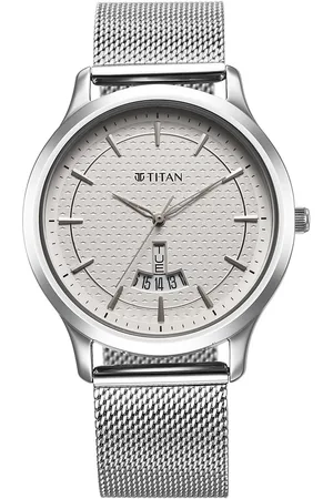 Titan Karishma Quartz Analog Silver Dial Stainless Steel Strap Watch for Men