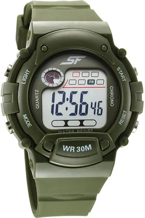 Sonata Digital Dial Green Plastic Strap Watch for Men