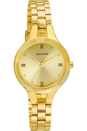 Sonata Gold Edit Champagne Dial Women Watch With Stainless Steel Strap