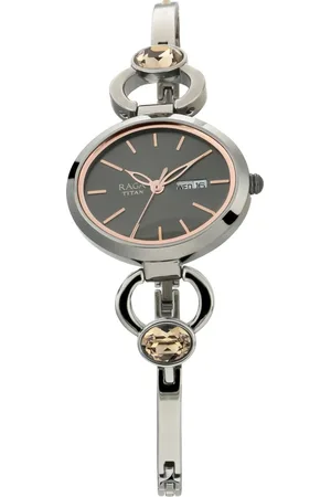 Titan Raga Viva Grey Dial Analog with Day and Date Metal Strap Watch for Women