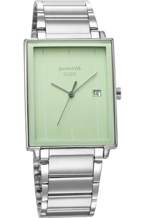 Sonata Sleek Green Dial Analog with Date Watch for Men