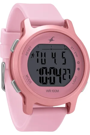 Fastrack Street Line Digital Dial Pink Silicone Strap Watch for Girls