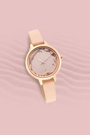 Fastrack Uptown Retreat Quartz Analog Pink Dial Leather Strap Watch for Girls