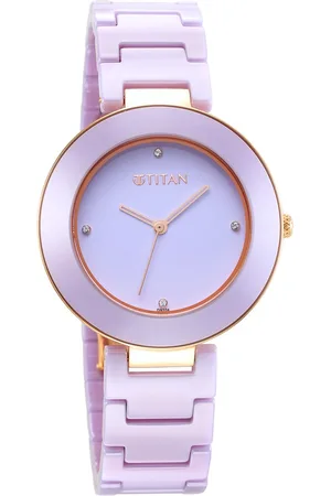 Titan Purple Ceramics Purple Dial Analog Ceramic Strap watch for Women