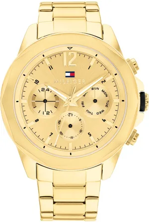 Tommy Hilfiger Gold Dial Golden Stainless Steel Strap Watch for Men