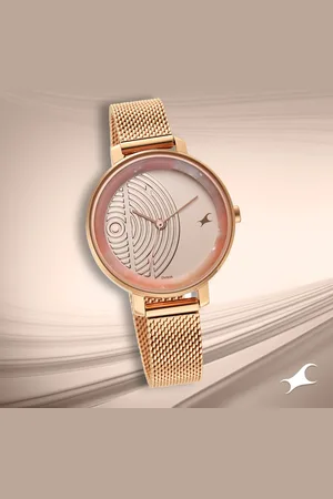 Fastrack Younique Quartz Analog Rose Gold Dial Stainless Steel Strap Watch for Girls